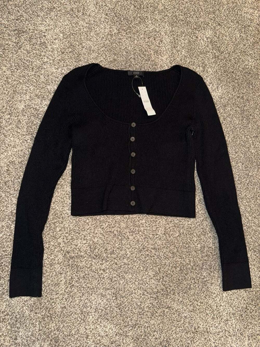 J.Crew Women's Black Scoopneck Stretch Cardigan Top Size S NWT